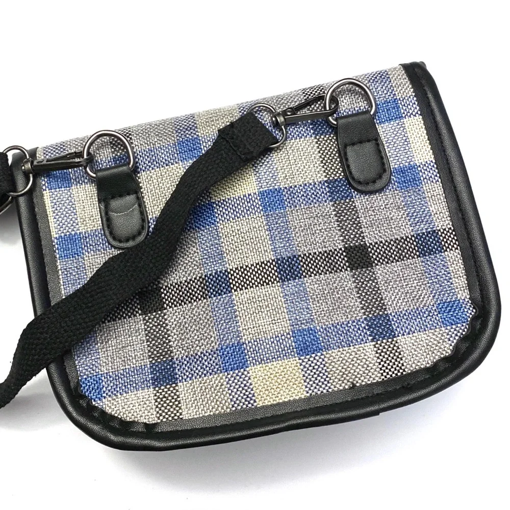 Plaid Mini Messenger Crossbody Bag - Picture 2 of 9